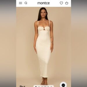 Montce Cream Crochet Midi Dress